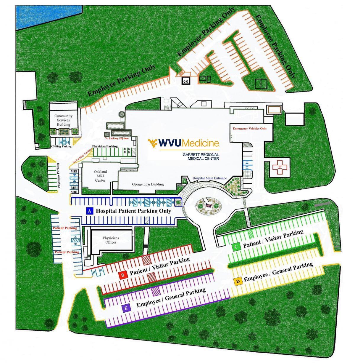 Garrett Regional Medical Center Parking map