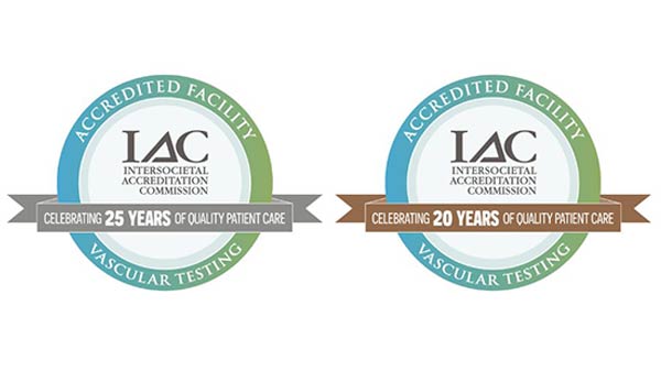 by the Intersocietal Accreditation Commission badges for vascular testing