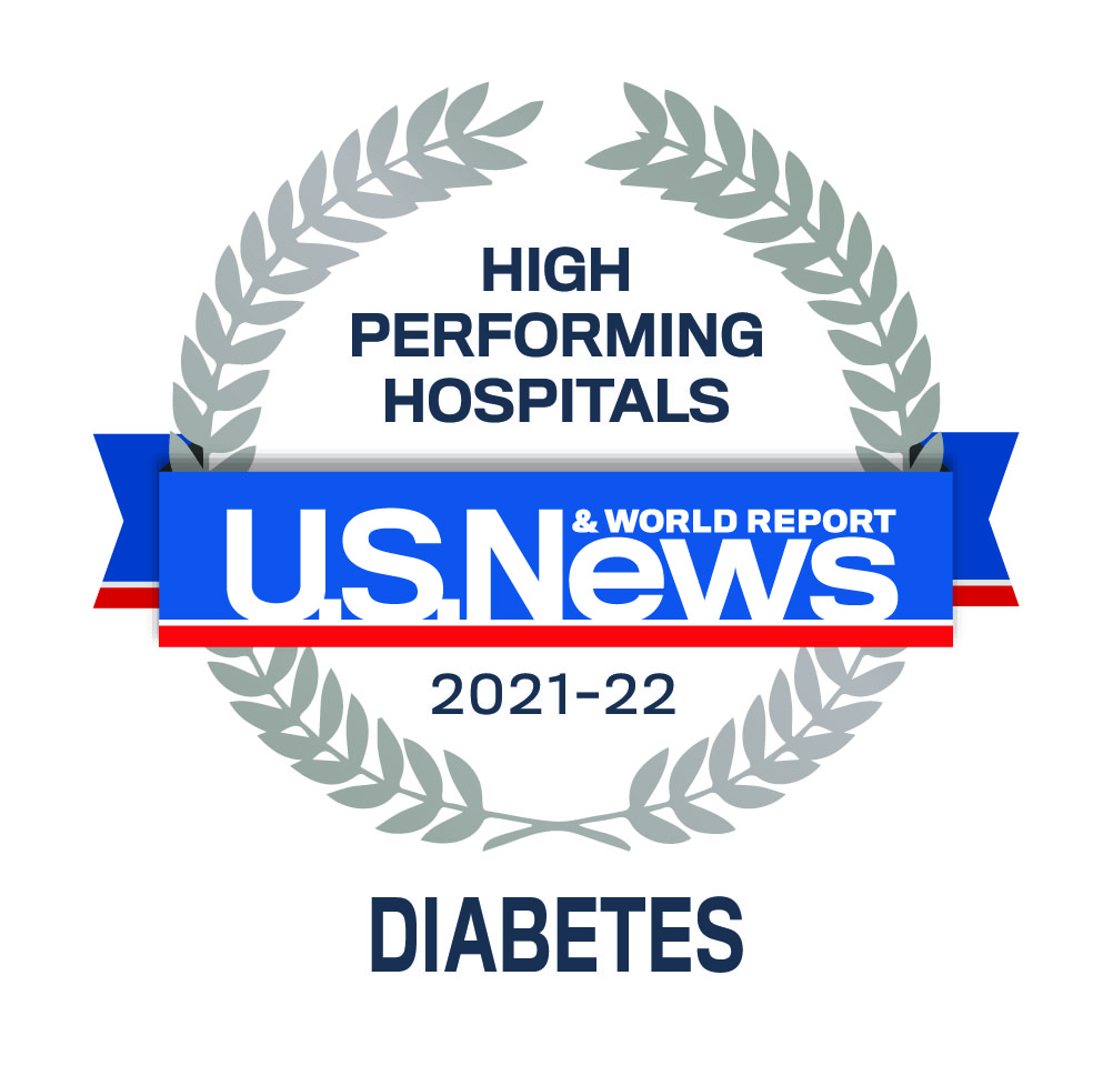U.S. News & World Report High Performing Procedures and Conditions category logo Diabetes