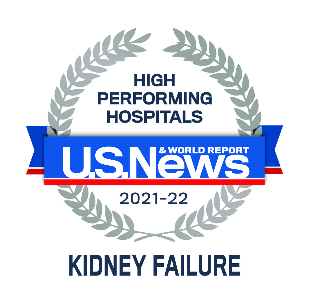 U.S. News & World Report High Performing Procedures and Conditions category logo Acute Kidney Failure