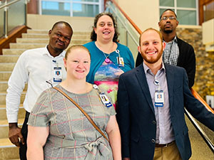 from left: Ajena John, Heather Moore, Cricket Hall, Jason Mark & AJ Bethea