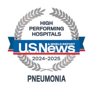 U.S. News & World Report High Performing Hospitals Pneumonia 2024-2025 logo