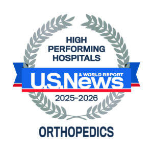 U.S. News & World Report High Performing Hospitals Orthopedics 2025-2026 logo