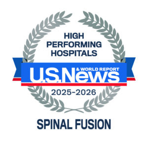U.S. News & World Report High Performing Hospitals Spinal Fusion 2025-2026 logo