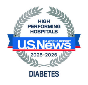 U.S. News & World Report High Performing Hospitals Diabetes 2025-2026 logo