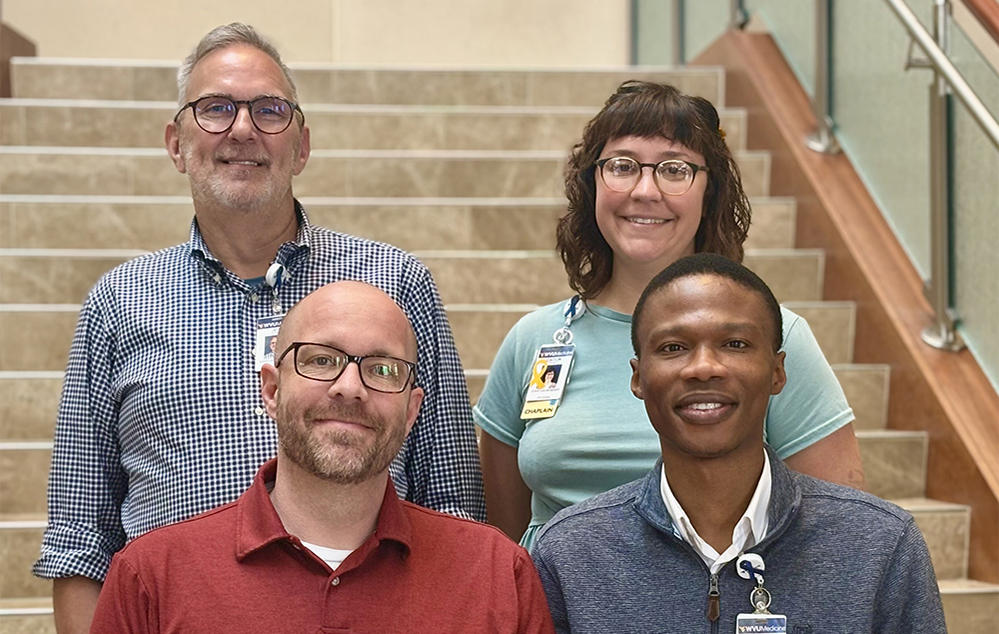 from left: Joe Stern, Russ Miller, Caitlin Zeiset, Henry Anyomi
