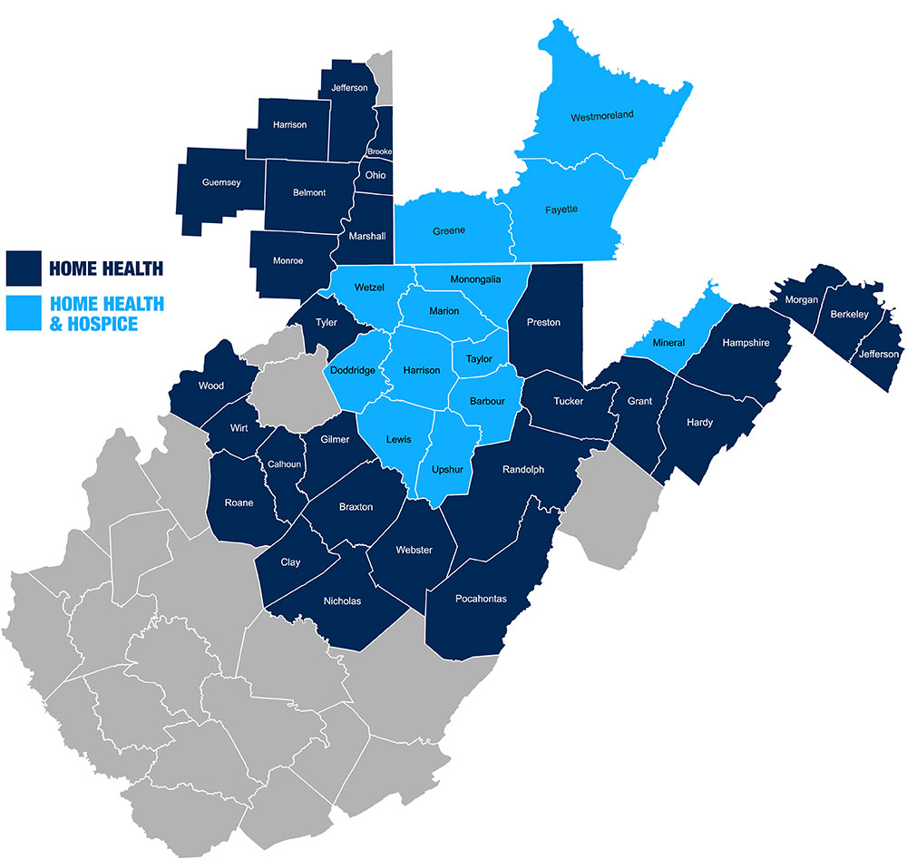 Home Health and Hospice coverage Map