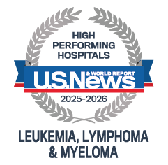 U.S. News & World Report High Performing Hospital 2025-2026 Lukemia, Lymphoma & Myeloma