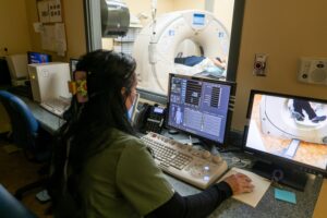 Worker photo at computer