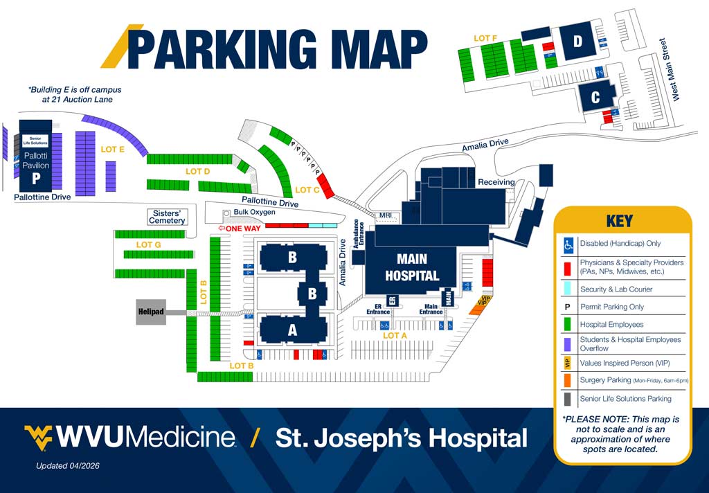 St. Joseph's Hospital Parking map